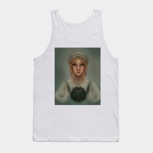 Goblincore Fairy Illustration and Character Design Young Fairy Girl In Servants Historical Dress Fantasy Art Tank Top